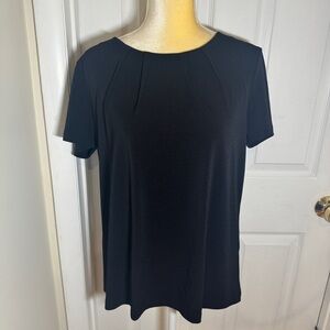 Banana Republic Factory Black Dress Shirt Pleats at Neckline